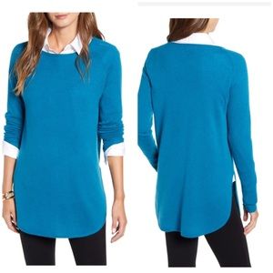 HALOGEN CASHMERE BLEND TUNIC SWEATER
